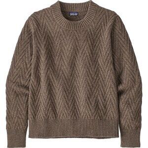 Brown Wool Blend Crew Neck Sweater